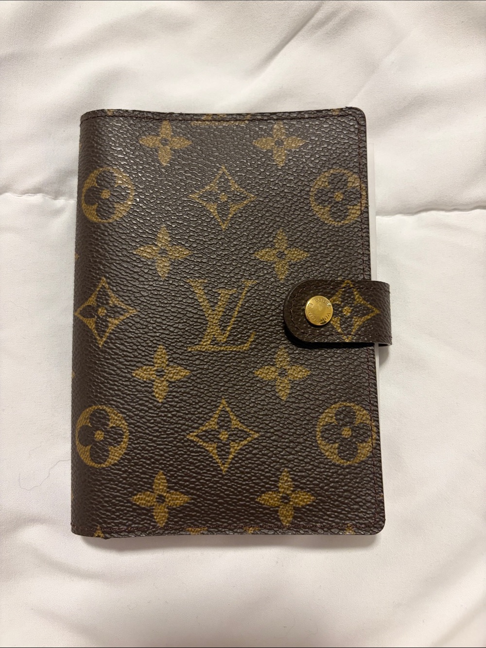 Louis Vuitton Monogram PM Agenda Cover in Brown and Gold